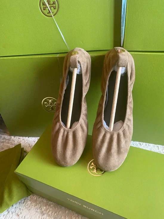 Tory Burch Suede EDDIE Ballet Flats - Picture 3 of 10